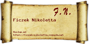 Ficzek Nikoletta névjegykártya